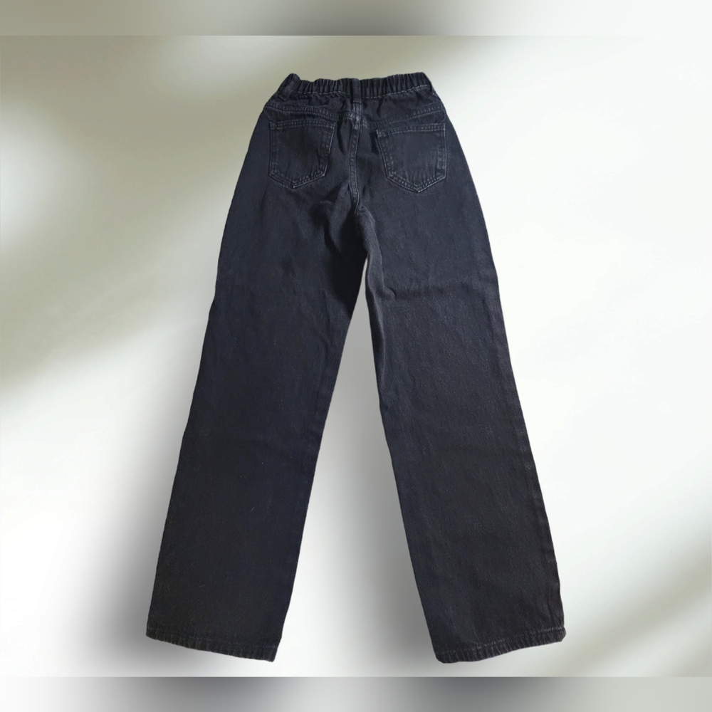 Girl's High Waist Wide Leg Jeans Black Size 11-12 - Picture 4 of 4
